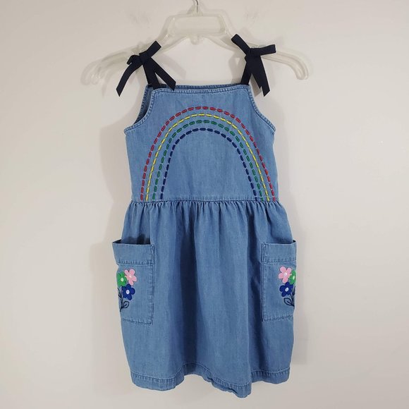 Hanna Andersson Other - Hanna Andersson Chambray Denim Rainbow Sundress